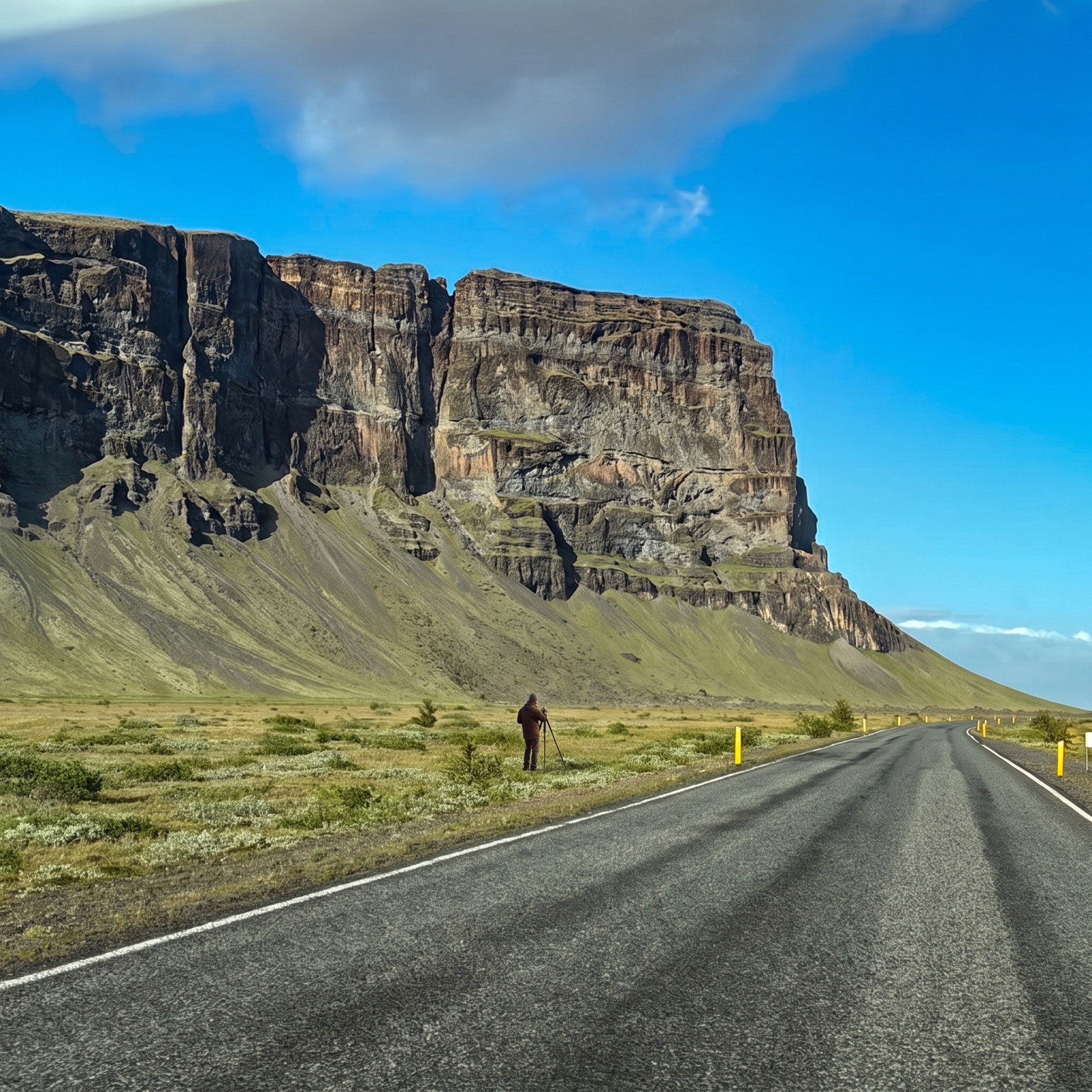 Photographer at Lómagnúpur mountain in South Iceland
